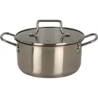 Koopman Kookpan speelgoed RVS met glazen deksel - educatief kinderspeelgoed 18cm.