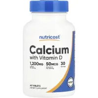 Nutricost – Calcium met Vitamine D3, 60 Tabletten