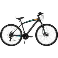Happiq Mountainbike – Voor heren en dames – 18 versnellingen, voorverende vork, dubbele mechanische schijfremmen – 66 cm, oranje