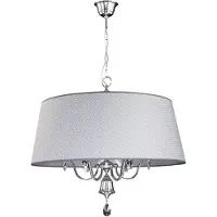 Jupiter Hanglamp EGIDA, chroom-grijs, 6x E27, 40W, stoffen kap, afmetingen: 80x73x73 cm, IP20, merk