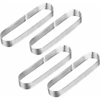 Westmark Tart Frame 4 deuilingen – Perfecte taart- en quichebakken – Uniform bakresultaat dankzij perforatie – Zilver, ovaal