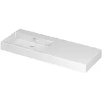Ink Unlimited Wastafel Porselein Links met 1 Kraangat - 1200x450x110 mm - Glans Wit