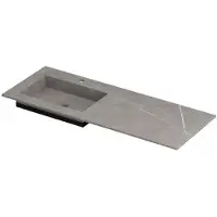 Ink Post Wastafel Keramische Slab Envelop Bak Links met 1 Kraangat - 1200x450x10 mm - Armani Grey Mat