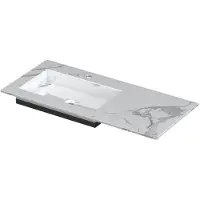 Ink Post Wastafel Keramische Slab Envelop Bak Links met 1 Kraangat - 1000x450x10 mm - Statuario Glans