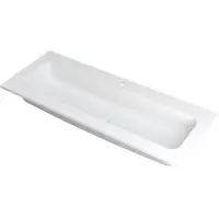 Ink Faktor Wastafel Polystone Centraal met 1 Kraangat - 1200x450x15 mm - Mat Wit