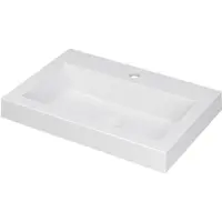Ink Dock Wastafel Polystone met 1 Kraangat - 600x400x60 mm - Mat Wit