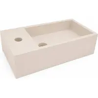 Wiesbaden Fontein Lotte Links Rechthoekig 40x22x10cm Solid Surface Beige