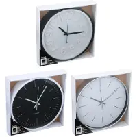 Nobrand WANDKLOK 30X4 6CM, 3 STUKS - mix van modellen of kleuren