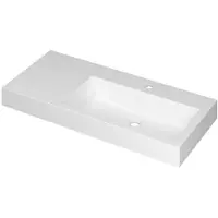 Ink Momento Wastafel Polystone Wasbak Rechts met 1 Kraangat - 1000x450x90 mm - Mat Wit