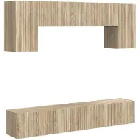 vidaXL Tv-meubelset 4 st Sonoma Eik Bewerkt hout