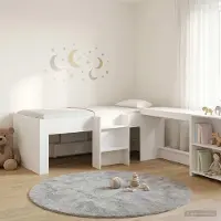 Prolenta Maison Exclusive - Stapelbed met bureau voor kinderen, 2 stuks, wit, houtvezel