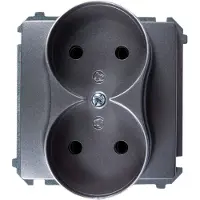 Kontakt-Simon Contactdoos Simon BMG2M.01/21, roestvrij staal, kunststof, IP20, 250 V, 75 mm, 45 mm