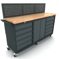 Kippers Rijssen Verrijdbare werkbank 2 deuren 2x5 laden kast incl. gereedschapswand