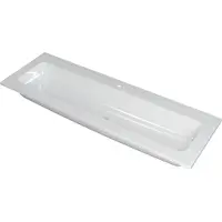 Ink Faktor Wastafel Polystone Centraal met 1 Kraangat - 1400x450x15 mm - Glans Wit