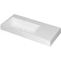 Ink Momento Wastafel Polystone Wasbak Links met 1 Kraangat - 1000x450x90 mm - Glans Wit
