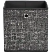 Songmics - Opbergbox - set van 6 - Vliesstof - handgreep - kubusrek - Opvouwbare opbergdozen - Zwart