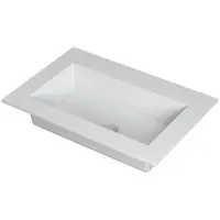 Ink Kraft Wastafel Enkele Bak Zonder Kraangat - 700x450x10 mm - Mat Wit