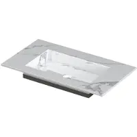 Ink Post Wastafel Keramische Slab Envelop Bak Zonder Kraangat - 800x450x10 mm - Statuario Glans