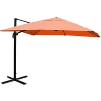 Mendler Ampelscherm HWC-A96, zonnescherm voor horecagebruik, 3x3 meter (diameter 4,24 meter), polyester/alu, 23 kg, terracotta kleur, zonder standaard, draaibaar