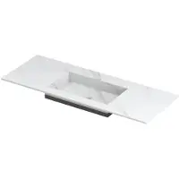 Ink Post Wastafel Keramische Slab Envelop Bak Midden Zonder Kraangat - 1200x450x10 mm - Calacatta Mat