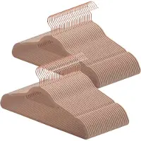 Songmics - Kledinghangers - Kledinghangers Fluweel - Set van 50 - Antislip - 360° Draaibare Haak - Ruimtebesparend