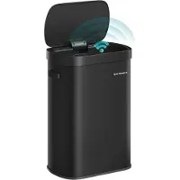 Songmics - Prullenbak - Automatische Prullenbak - 50L - Bewegingssensor - Zachte Sluiting - Inclusief 15 Vuilniszakken