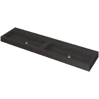 Ink Momento Wastafel Quartz Dubbel Zonder Kraangaten - 1800x450x90 mm - Quartz Zwart