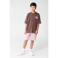Shoeby T-shirt met backprint bruin Jongens Katoen Ronde hals Backprint - maat 146/152