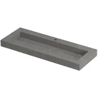 Ink Pitch Wastafel Keramische Slab Centraal met Drain en Front en Side Skirts 1 Kraangat - 1200x450x90 mm - Armani Grey Mat