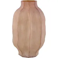 Ptmd Natae Amber Round Glass Ribbed Vase High