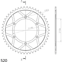 Sgr Achtertandwiel 808 50 voor Suzuki RM/RMZ (JTR808.50). Kleur: zwart. Materiaal: staal