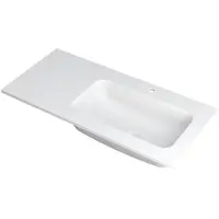 Ink Faktor Wastafel Polystone Rechts met 1 Kraangat - 1000x450x15 mm - Mat Wit