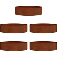 vidaXL Plantenring 5 st Roestig 80 x 80 x 20 cm weervast staal