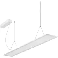 Brumberg LED-hanglamp Adara 149,5 cm, DALI, 2CCT, microprisma Adara, dimbaar, wit / opaal, Werkkamer / Kantoor, Aluminium, hanglamp