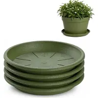 PlasticForte plantenpot onder schotel / water opvang schaal - 4x - groen - Dia 32 cm - Kunststof - voor pot met Dia 40/45 cm