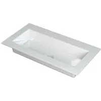 Ink Kraft Wastafel Enkele Bak Zonder Kraangat - 900x450x10 mm - Glans Wit