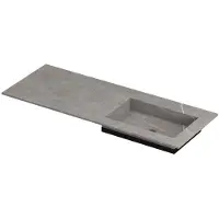 Ink Post Wastafel Keramische Slab Envelop Bak Rechts Zonder Kraangat - 1200x450x10 mm - Armani Grey Mat