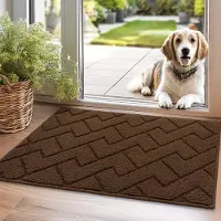 Unyqoos Donkerbruine Wasbare Antislip Deurmat voor Binnen en Buiten, 50 x 80 cm