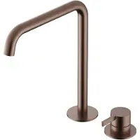 Hotbath Ace - Wastafelmengkraan - zonder Waste - Hoog - Geborsteld Koper PVD - Opbouw - Messing - V02