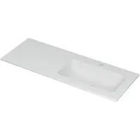 Ink Aspekt Wastafel Porselein Rechts met 1 Kraangat - 1200x450x15 mm - Mat Wit