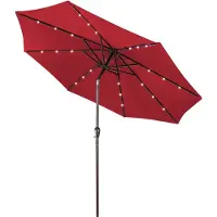 KOMFOTTEU Parasol 300cm - met led en zwengel - knikbaar - tuinparasol - stokparasol - strandparasol - voor tuin, strand, balkon