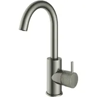 Hotbath Cobber X - Wastafelmengkraan - zonder Waste - met Draaibare Uitloop - Geborsteld Nikkel - Opbouw - Nikkel