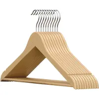 Songmics - Kledinghangers - Houten Kledinghangers - 10 Stuks - Slank & Ruimtebesparend - 360° Draaibare Haak