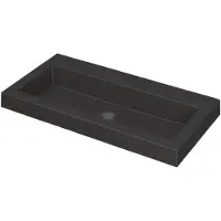 Ink Dock Wastafel Quartz Zonder Kraangat - 800x400x60 mm - Quartz Zwart