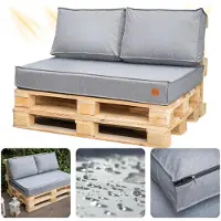 Blomster Outdoor - Tuinkussens Set voor Palletmeubels - Waterafstotend - Europallet - 120x80x15 cm