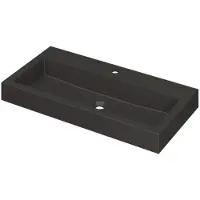 Ink Momento Wastafel Quartz met 1 Kraangat - 900x450x90 mm - Quartz Zwart
