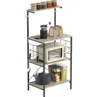HOMCOM Keukenopbergplank - Spaanplaat - 60x42x134,5cm - Eiken
