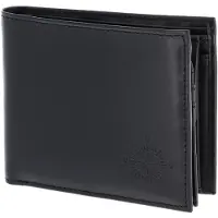 OXMOX Leren portemonnee Leather RFID Protect Querscheinbörse Windrose 2.0 Embossed Black zwart