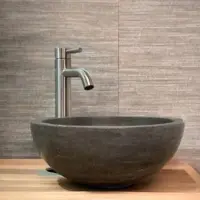 B-Stone RB waskom natuursteen grijs rond 35cm