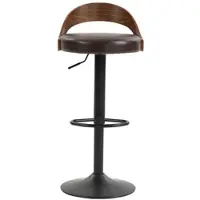 STILVORA Barkruk 62-83 Cm - 360 Graden Draaibaar en In Hoogte Verstelbaar - Voor Keuken en Bar - PU en Metaal Bruin